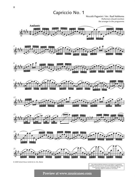 Twenty-Four Caprices, Op.1: Caprice No.1 by Niccolò Paganini
