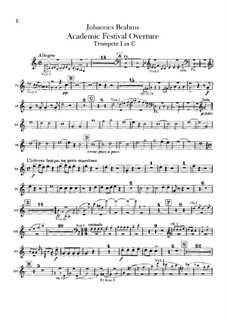 Academic Festival Overture, Op.80: Trumpets parts by Johannes Brahms