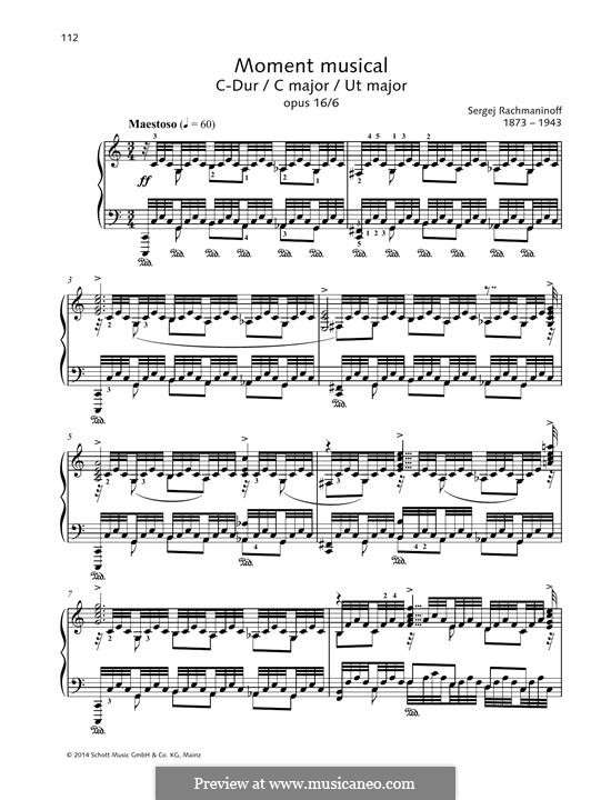 Six Moments Musicaux, Op.16: No.6 by Sergei Rachmaninoff