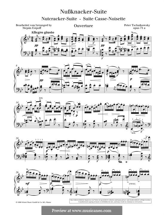 No.1 Miniature Overture : For piano by Pyotr Tchaikovsky