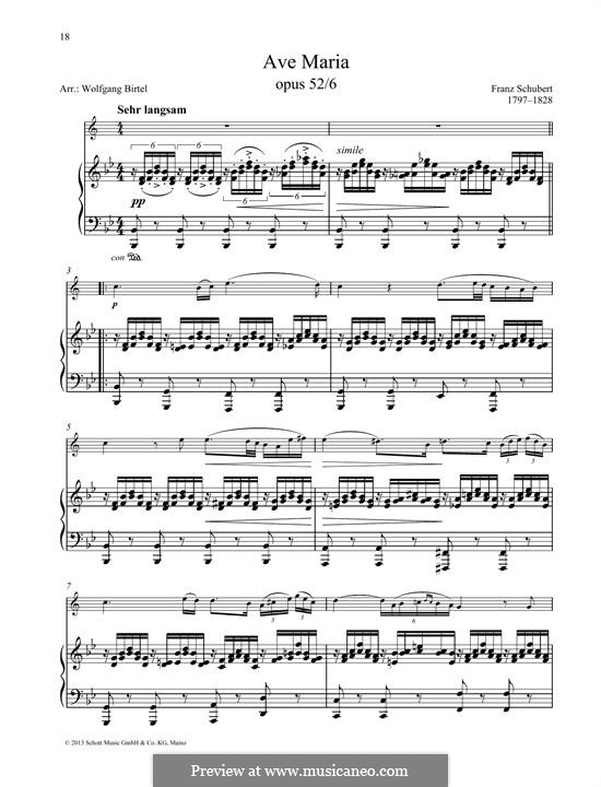 Two instruments version (printable scores): For any instrument and piano by Franz Schubert