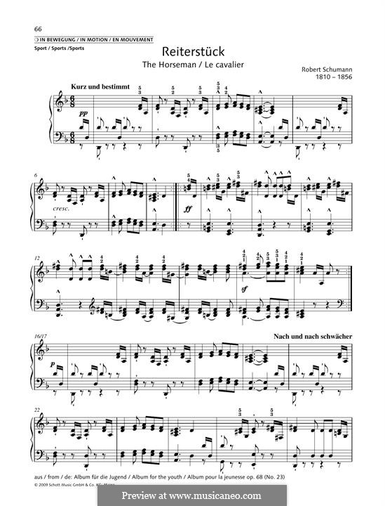 No.23 Reiterstück (The Horseman): For piano by Robert Schumann