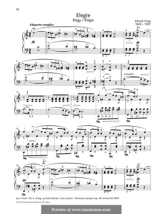 Elegy: Elegy by Edvard Grieg