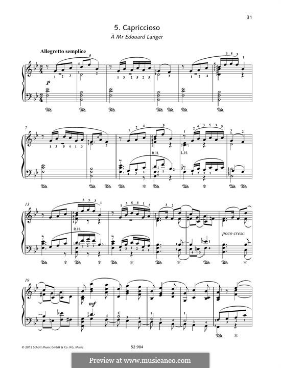 Six Pieces for Piano, TH 133 Op.19: No.5 Capriccioso by Pyotr Tchaikovsky