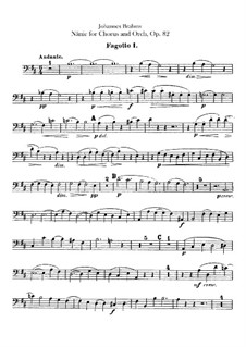 Nänie, Op.82: Bassoons parts by Johannes Brahms