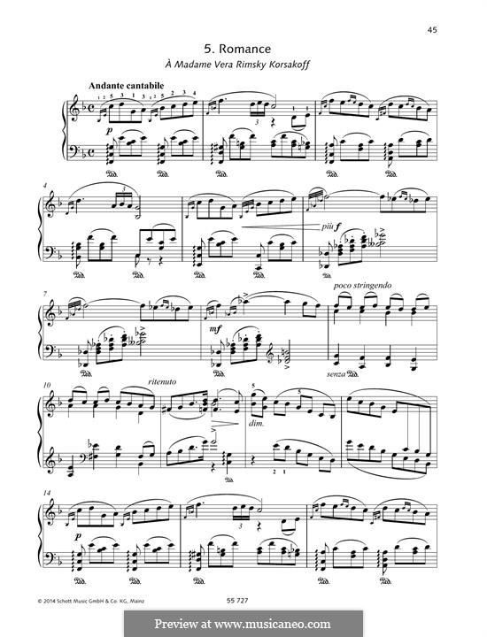 Six Pieces for Piano, TH 143 Op.51: No.5 Romance by Pyotr Tchaikovsky
