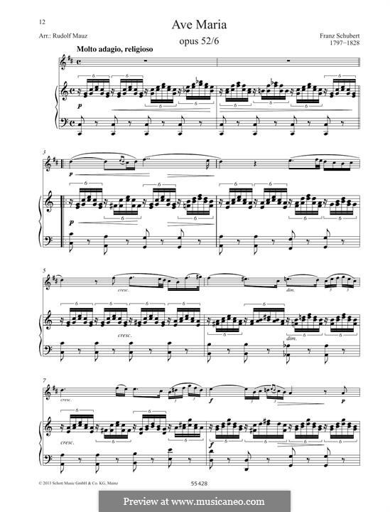 Two instruments version (printable scores): For any instrument and piano by Franz Schubert