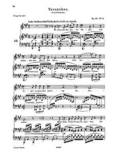 Six Songs, Op.86: No.5 Versunken (Enraptured) by Johannes Brahms