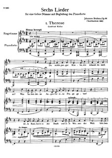 Six Songs, Op.86: Complete set by Johannes Brahms