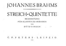 String Quintet No.1 in F Major, Op.88: Version for piano four hands by Johannes Brahms