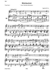 Seven Songs, Op.95: Nr.6 Mädchenlied by Johannes Brahms