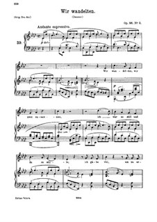 Four Songs, Op.96: Nr.2 Wir wandelten by Johannes Brahms