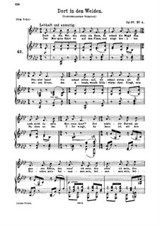 Six Songs, Op.97: No.4 Dort in den Weiden (There Among the Willows) by Johannes Brahms