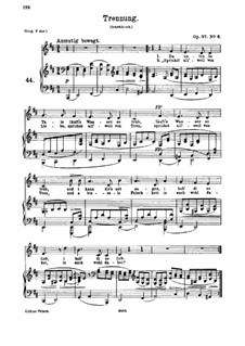 Six Songs, Op.97: No.6 Trennung (Separation) by Johannes Brahms