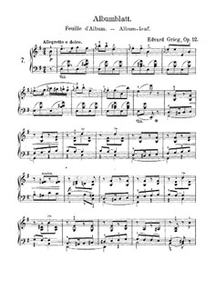 Lyric Pieces, Op.12: No.7 Album Leaf by Edvard Grieg