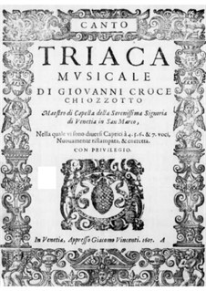 Triaca musicale: Soprano part by Giovanni Croce