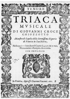 Triaca musicale: Tenor part by Giovanni Croce