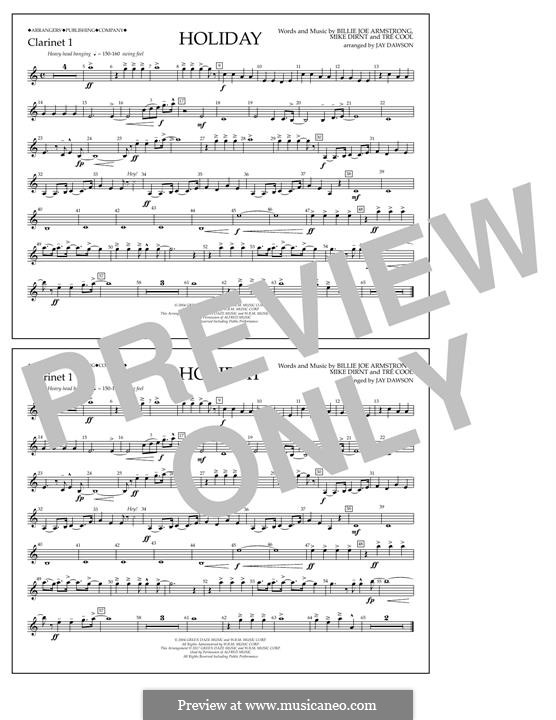Holiday (Green Day): Bb Clarinet 1 part by Billie Joe Armstrong, Tré Cool, Michael Pritchard
