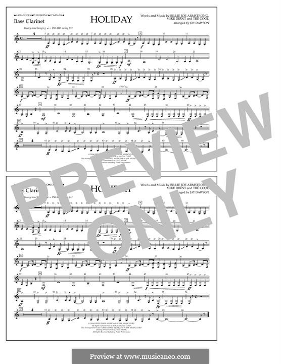 Holiday (Green Day): Bb Bass Clarinet part by Billie Joe Armstrong, Tré Cool, Michael Pritchard