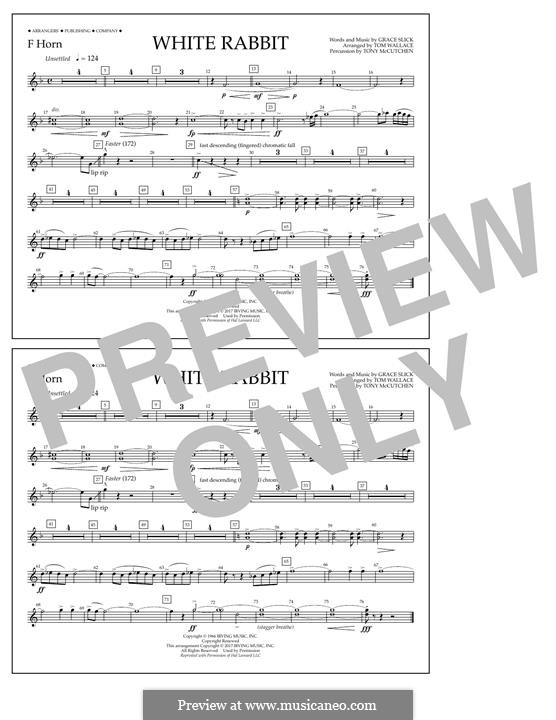 White Rabbit (Marching Band version): F Horn part by Grace Slick