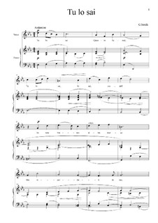 Tu lo sai (You Know): For voice and piano by Giuseppe Torelli