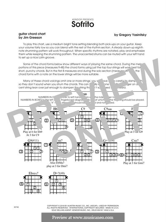 Sofrito: Guitar Chord Chart by Gregory Yasinitsky