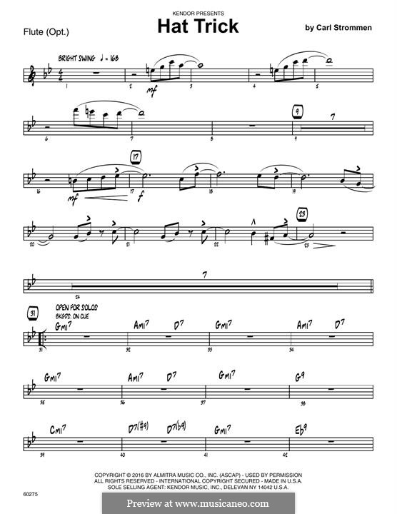 Hat Trick: Flute part by Carl Strommen