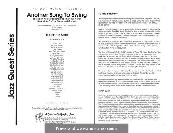 Another Song To Swing: Full Score by Peter Blair