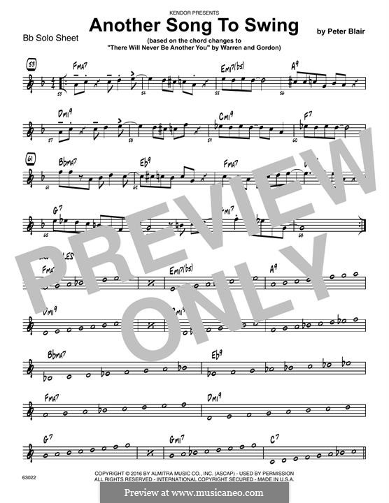 Another Song To Swing: Bb Solo Sheet part by Peter Blair