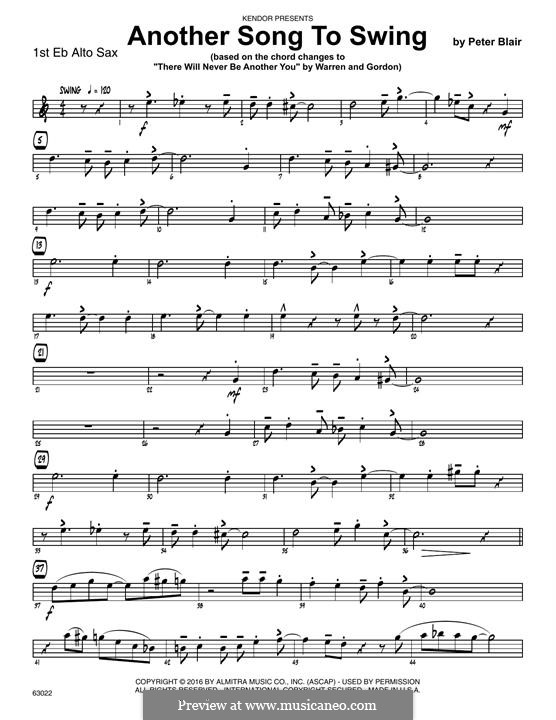 Another Song To Swing: 1st Eb Alto Saxophone part by Peter Blair