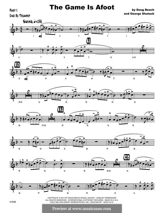 The Game is Afoot: 2nd Bb Trumpet part by Doug Beach