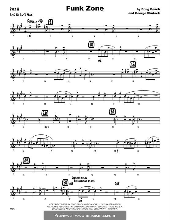 Funk Zone: 2nd Eb Alto Saxophone part by Doug Beach