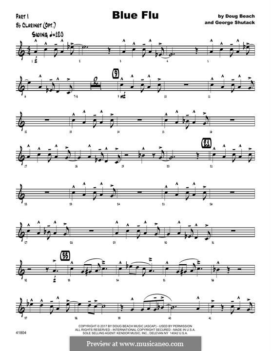 Blue Flu: Bb Clarinet part by Doug Beach