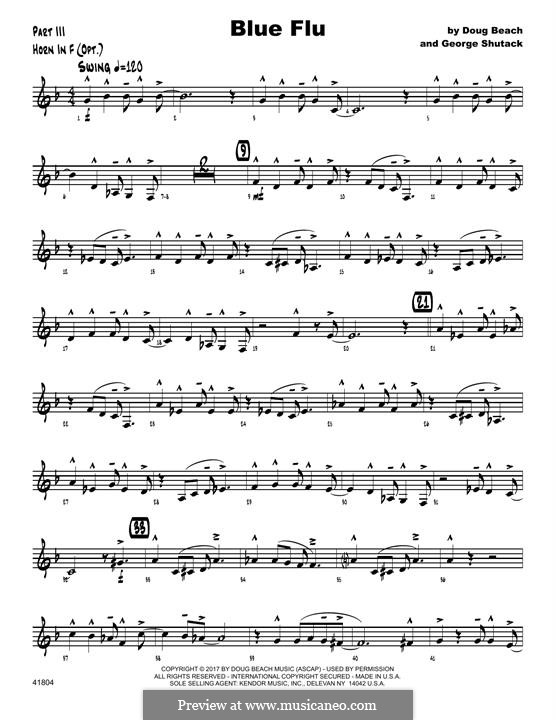 Blue Flu: Horn in F part by Doug Beach