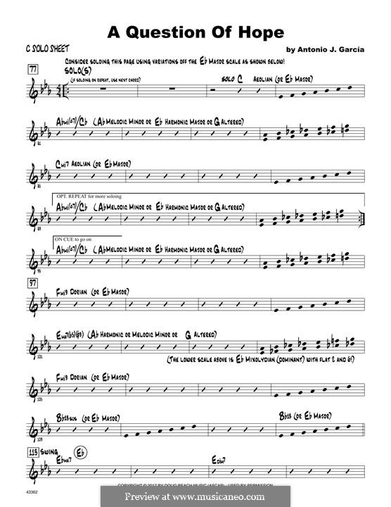 A Question of Hope: Solo Sheet - Trumpet part by Antonio J. Garcia