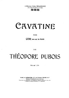 Cavatine for French Horn and Piano: Score by Théodore Dubois