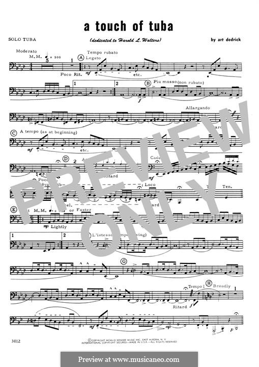 A Touch of Tuba: Tuba part by Art Dedrick