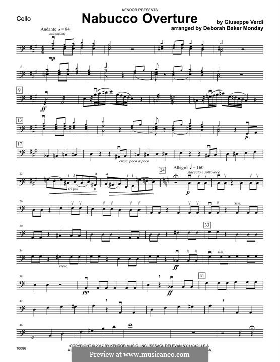 Overture: For strings – Cello part by Giuseppe Verdi
