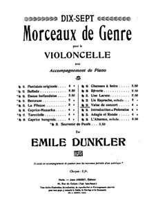 Concert Waltz for Cello and Piano, Op.23: Score by Emile Dunkler