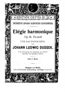 Sonata for Piano in F Sharp Minor, Op.61 Craw 211 : For a single performer by Jan Ladislav Dussek