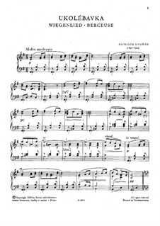Two Pieces, B.188: No.1 Ukolébavke (Berceuse) by Antonín Dvořák