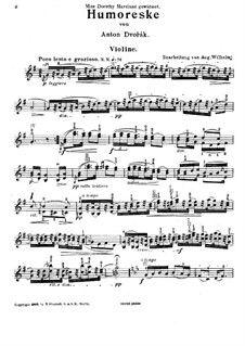 No.7 in G Flat Major: For violin and piano – violin part by Antonín Dvořák