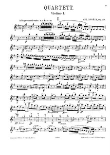 String Quartet No.13 in G Major, B.192 Op.106: Violin I part by Antonín Dvořák