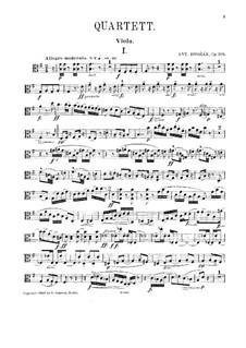 String Quartet No.13 in G Major, B.192 Op.106: Viola part by Antonín Dvořák