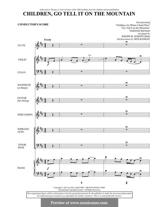 Children, Go Tell It on the Mountain (arr. Joseph M. Martin): Full Score by folklore