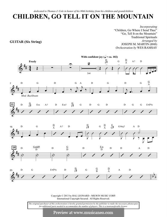 Children, Go Tell It on the Mountain (arr. Joseph M. Martin): Guitar part by folklore