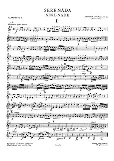 Serenade in D Minor, B.77 Op.44: Clarinet II part by Antonín Dvořák
