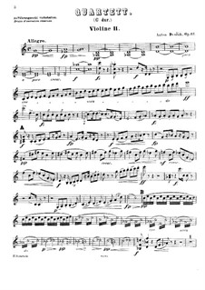 String Quartet No.11 in C Major, B.121 Op.61: Violin II part by Antonín Dvořák