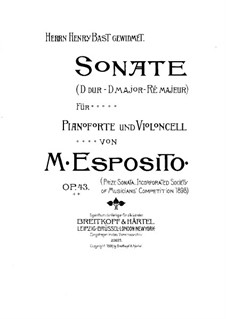 Sonata for Cello and Piano, Op.43: Score by Michele Esposito