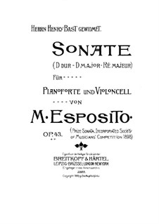 Sonata for Cello and Piano, Op.43: Solo part by Michele Esposito